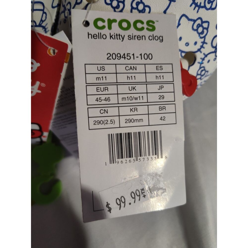 Hello Kitty x Crocs Siren Clog Platform Sandals Blue Glitter Women 11 New - Picture 7 of 16